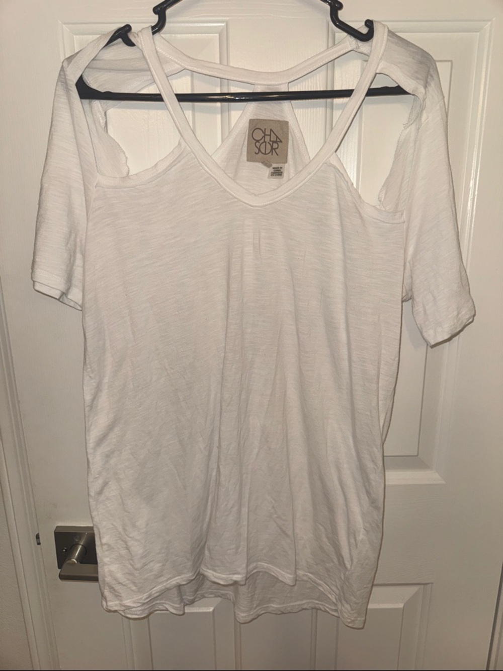 Chaser cut out white t shirt size medium